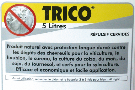 Trico est un répulsif à base de graisse de mouton.